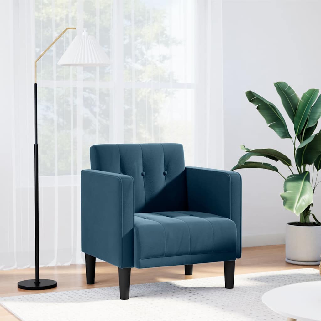 vidaXL Fauteuil met armleuningen Lichtgrijs 53 cm Fluweel