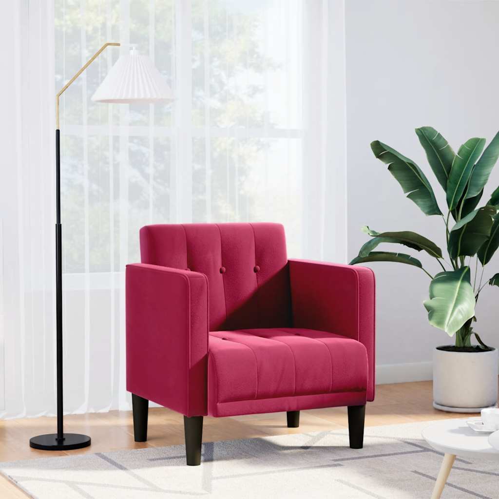 vidaXL Fauteuil met armleuningen Lichtgrijs 53 cm Fluweel