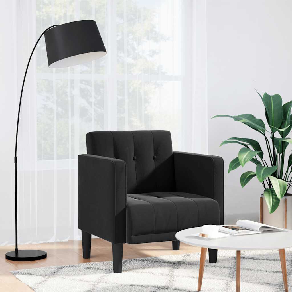 vidaXL Fauteuil met armleuningen Lichtgrijs 53 cm Fluweel