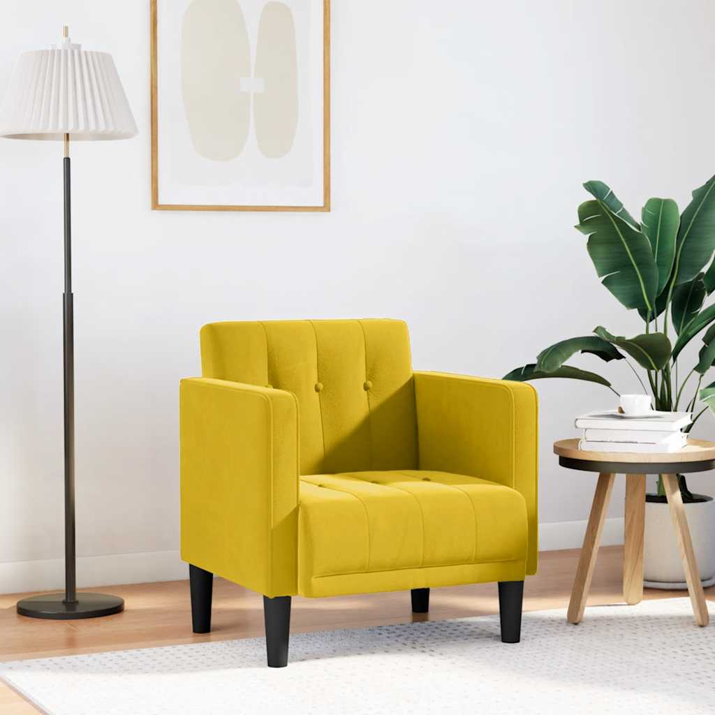 vidaXL Fauteuil met armleuningen Lichtgrijs 53 cm Fluweel
