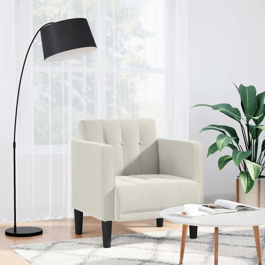 vidaXL Fauteuil met armleuningen Lichtgrijs 53 cm Fluweel