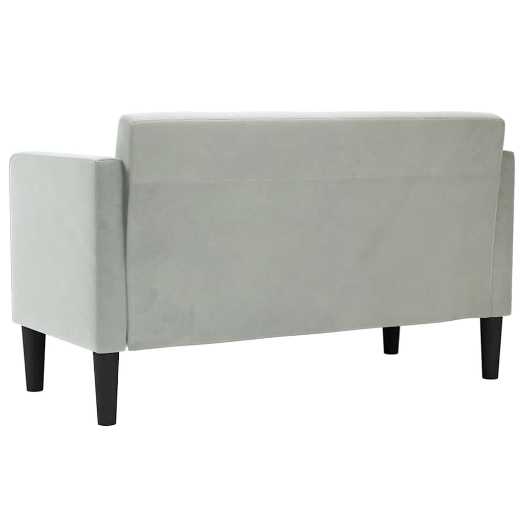 vidaXL Loveseat bank lichtgrijs 111 cm fluweel