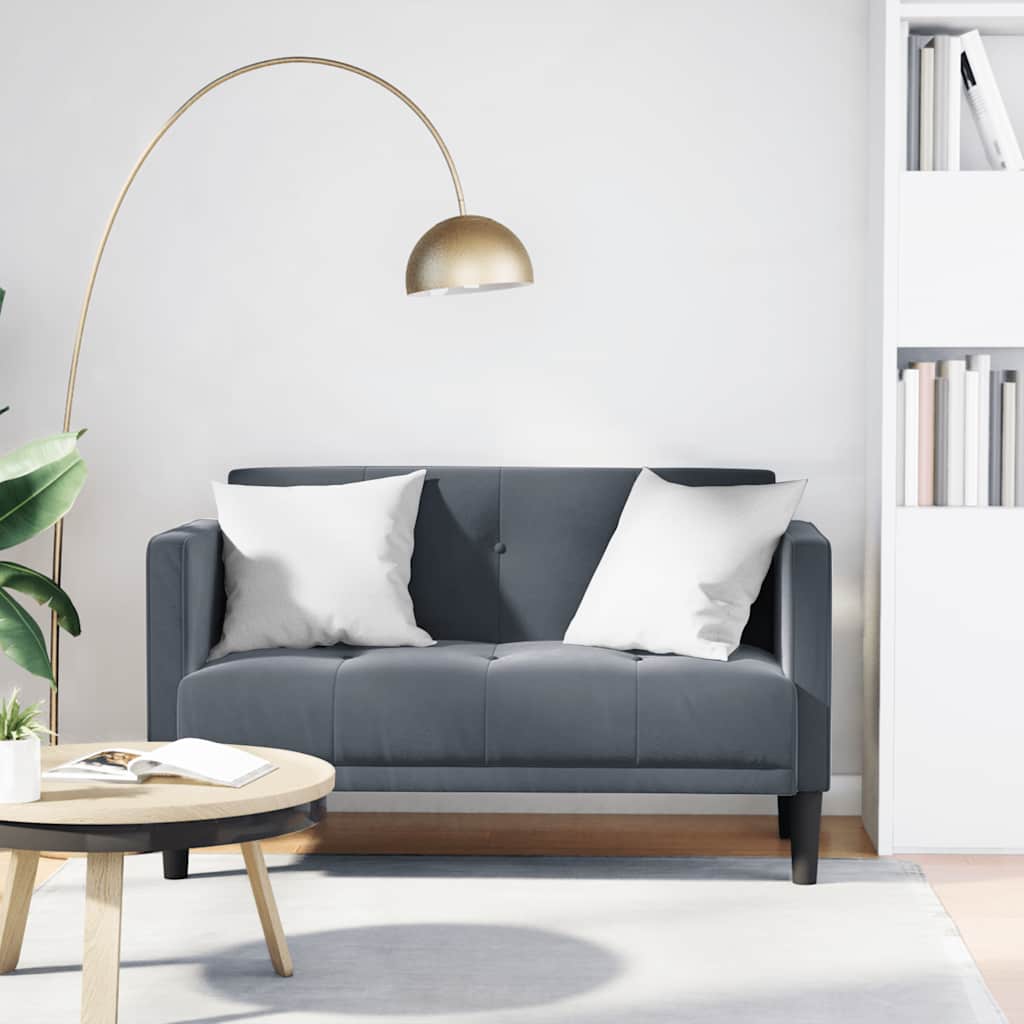 vidaXL Loveseat bank lichtgrijs 111 cm fluweel