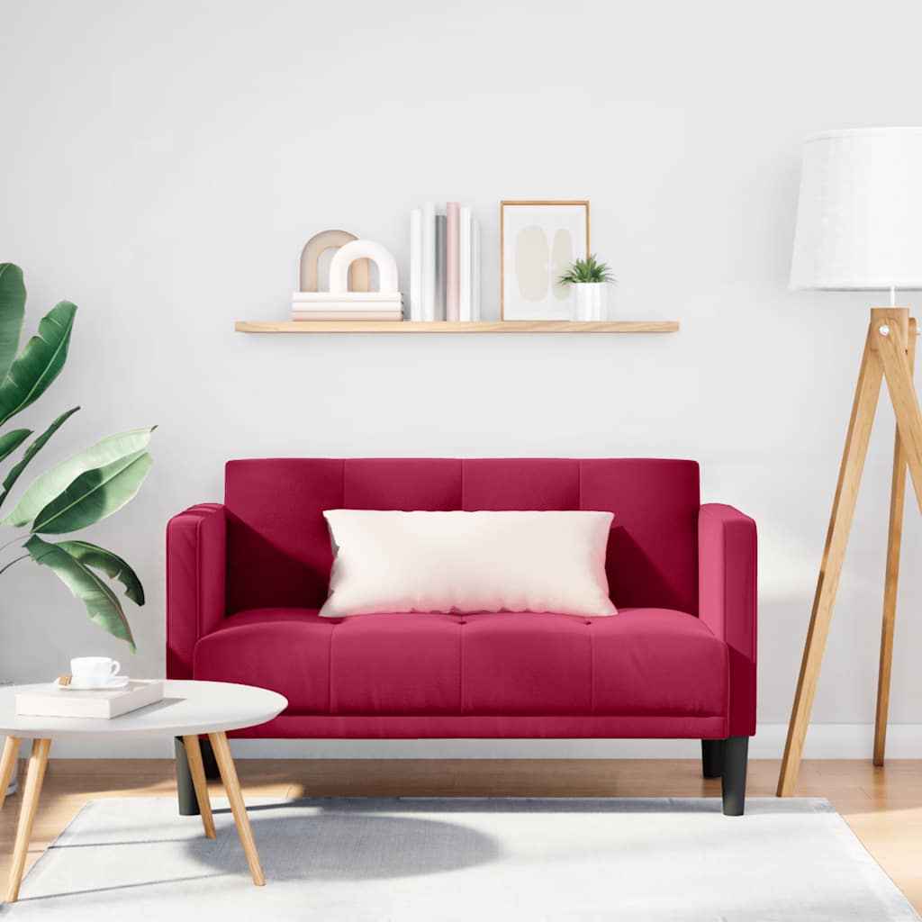 vidaXL Loveseat bank lichtgrijs 111 cm fluweel