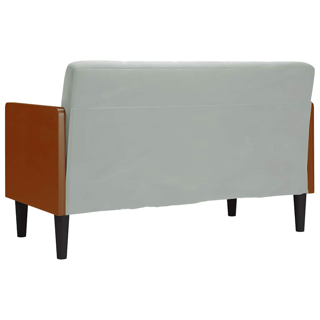 vidaXL Loveseat bank met bolsters kussens lichtgrijs 110 cm fluweel