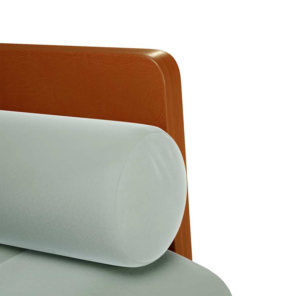 vidaXL Loveseat bank met bolsters kussens lichtgrijs 110 cm fluweel