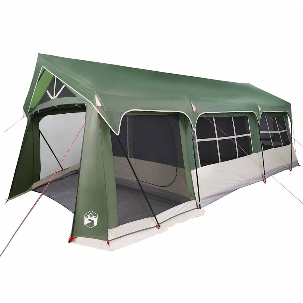 vidaXL Gezinstent met dak Groen en Wit 620 x 322 x 240 cm Polyester