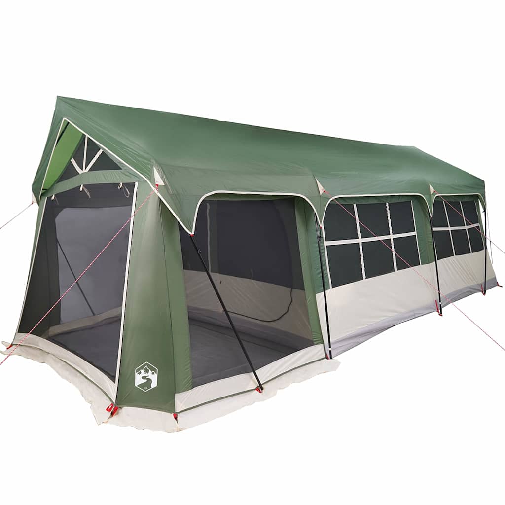 vidaXL Gezinstent met dak Groen en Wit 620 x 322 x 240 cm Polyester