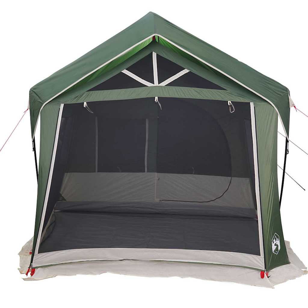 vidaXL Gezinstent met dak Groen en Wit 620 x 322 x 240 cm Polyester