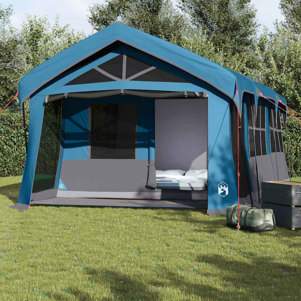vidaXL Gezinstent met dak Groen en Wit 620 x 322 x 240 cm Polyester