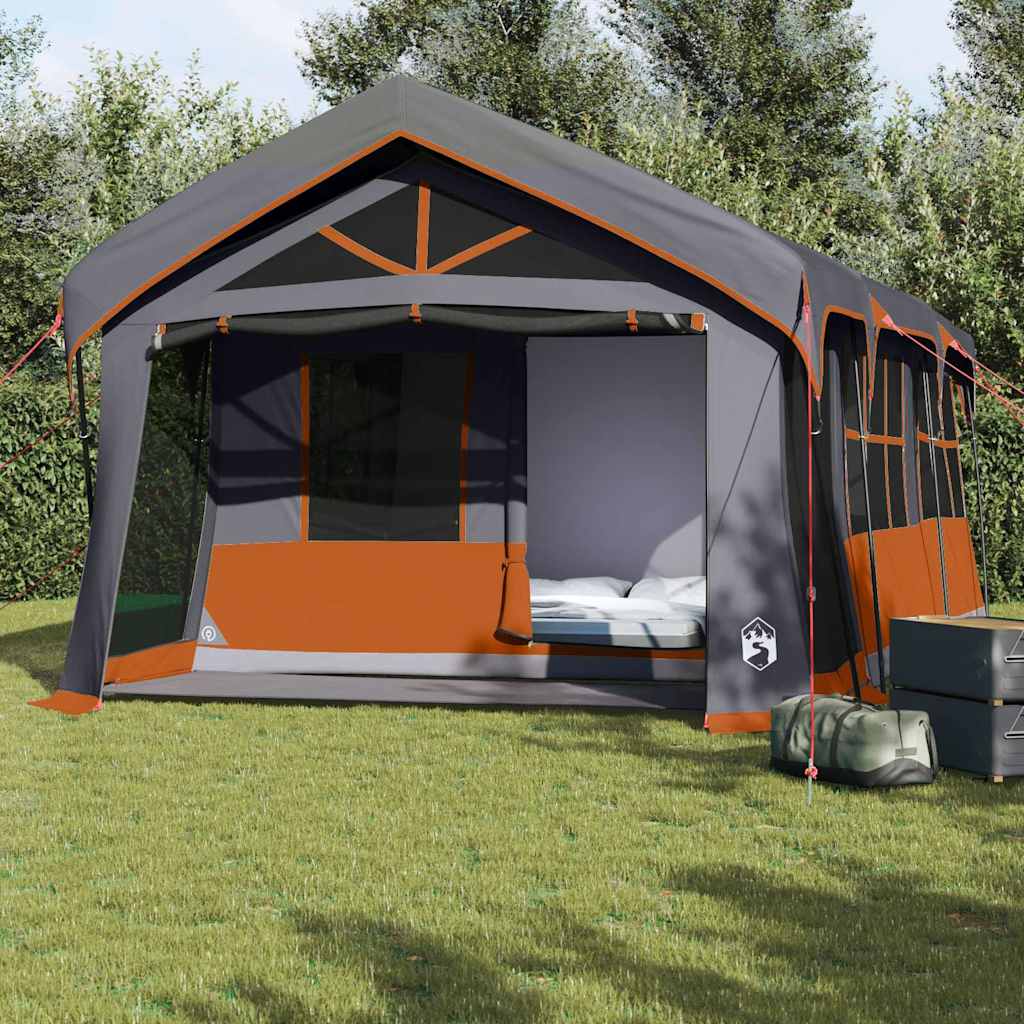 vidaXL Gezinstent met dak Groen en Wit 620 x 322 x 240 cm Polyester