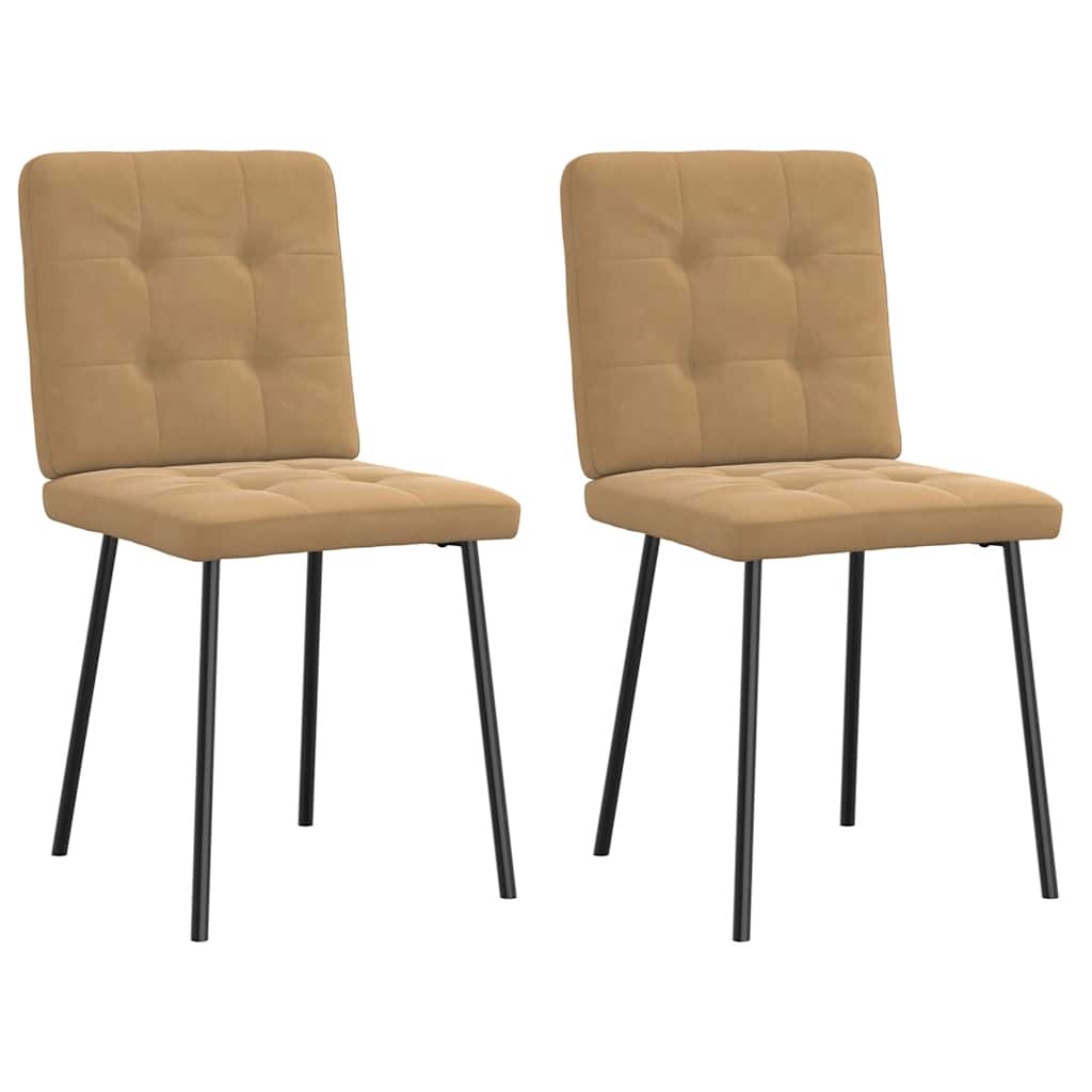 vidaXL Eetkamerstoelen 4 st fluweel crèmekleurig - Aashly