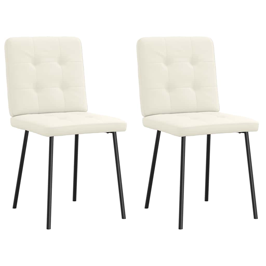 vidaXL Eetkamerstoelen 4 st fluweel crèmekleurig - Aashly