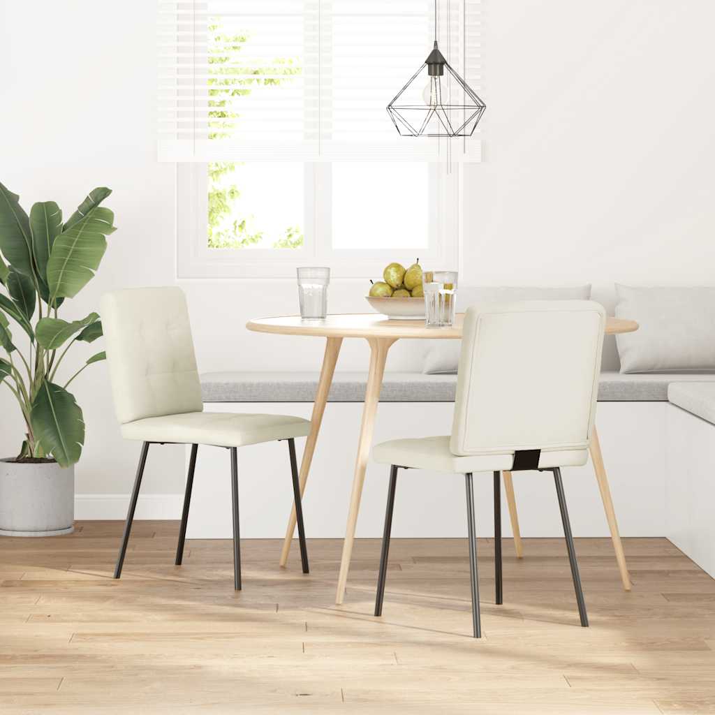 vidaXL Eetkamerstoelen 4 st fluweel crèmekleurig - Aashly