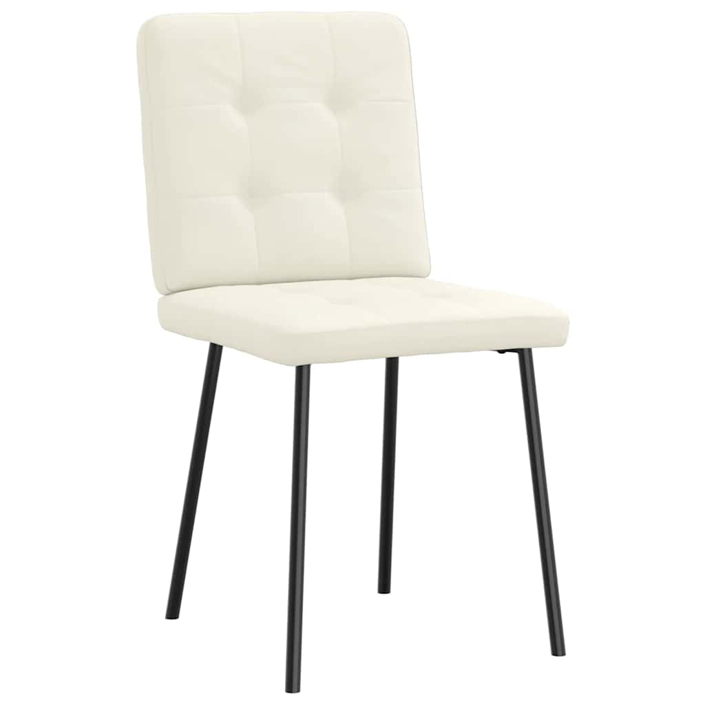 vidaXL Eetkamerstoelen 4 st fluweel crèmekleurig - Aashly