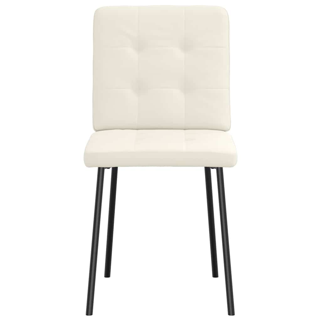 vidaXL Eetkamerstoelen 4 st fluweel crèmekleurig - Aashly