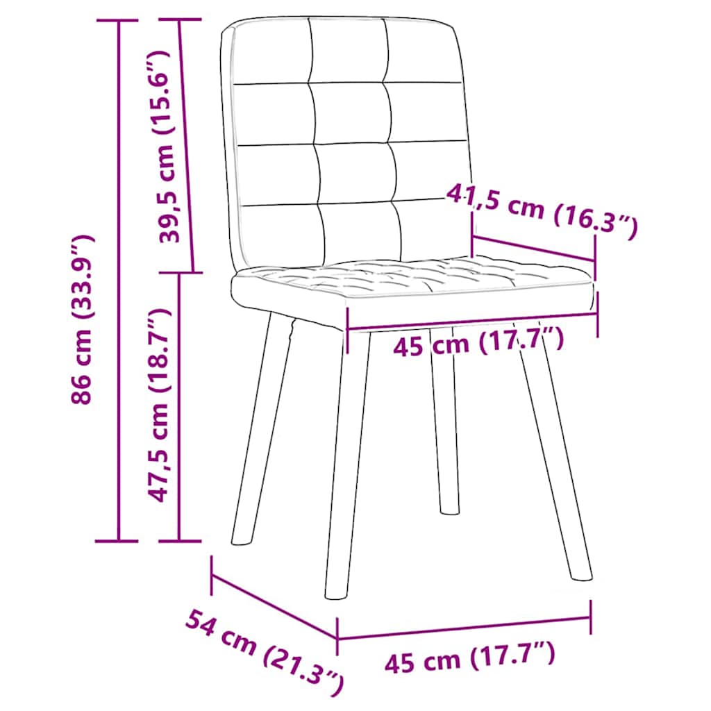 vidaXL Eetkamerstoelen 4 st stof lichtgrijs - Aashly