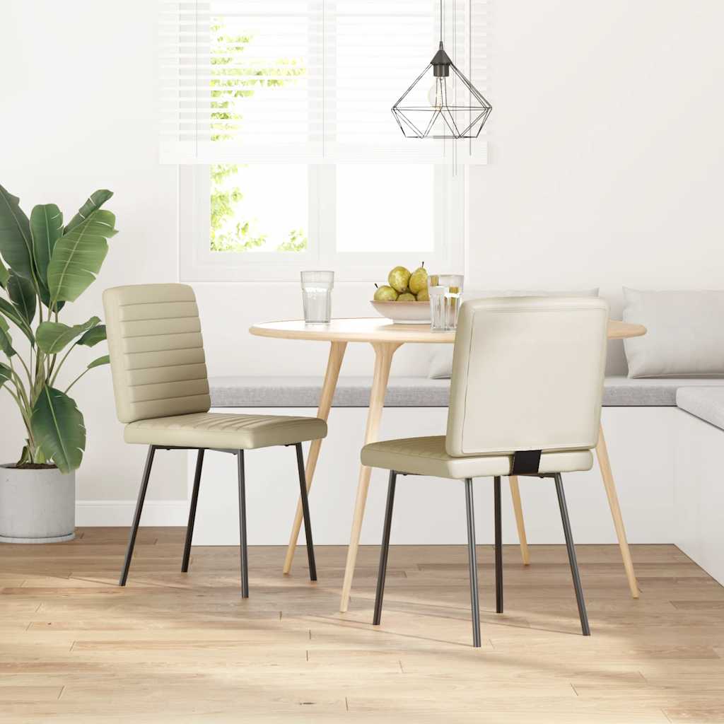 vidaXL Eetkamerstoelen 2 st kunstleer zwart - Aashly