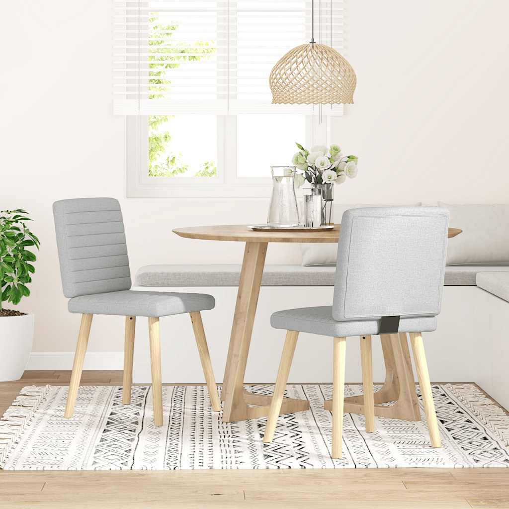 vidaXL Eetkamerstoelen 4 st stof lichtgrijs - Aashly