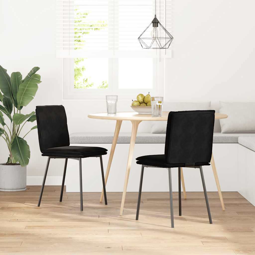 vidaXL Eetkamerstoelen 4 st fluweel zwart - Aashly