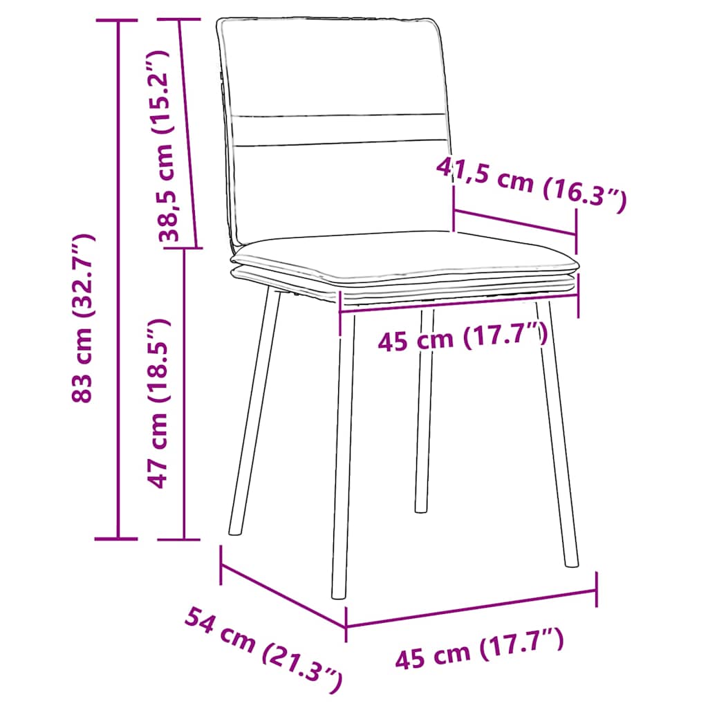 vidaXL Eetkamerstoelen 4 st fluweel zwart - Aashly