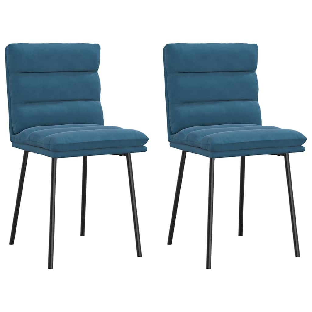 vidaXL Eetkamerstoelen 4 st fluweel blauw - Aashly