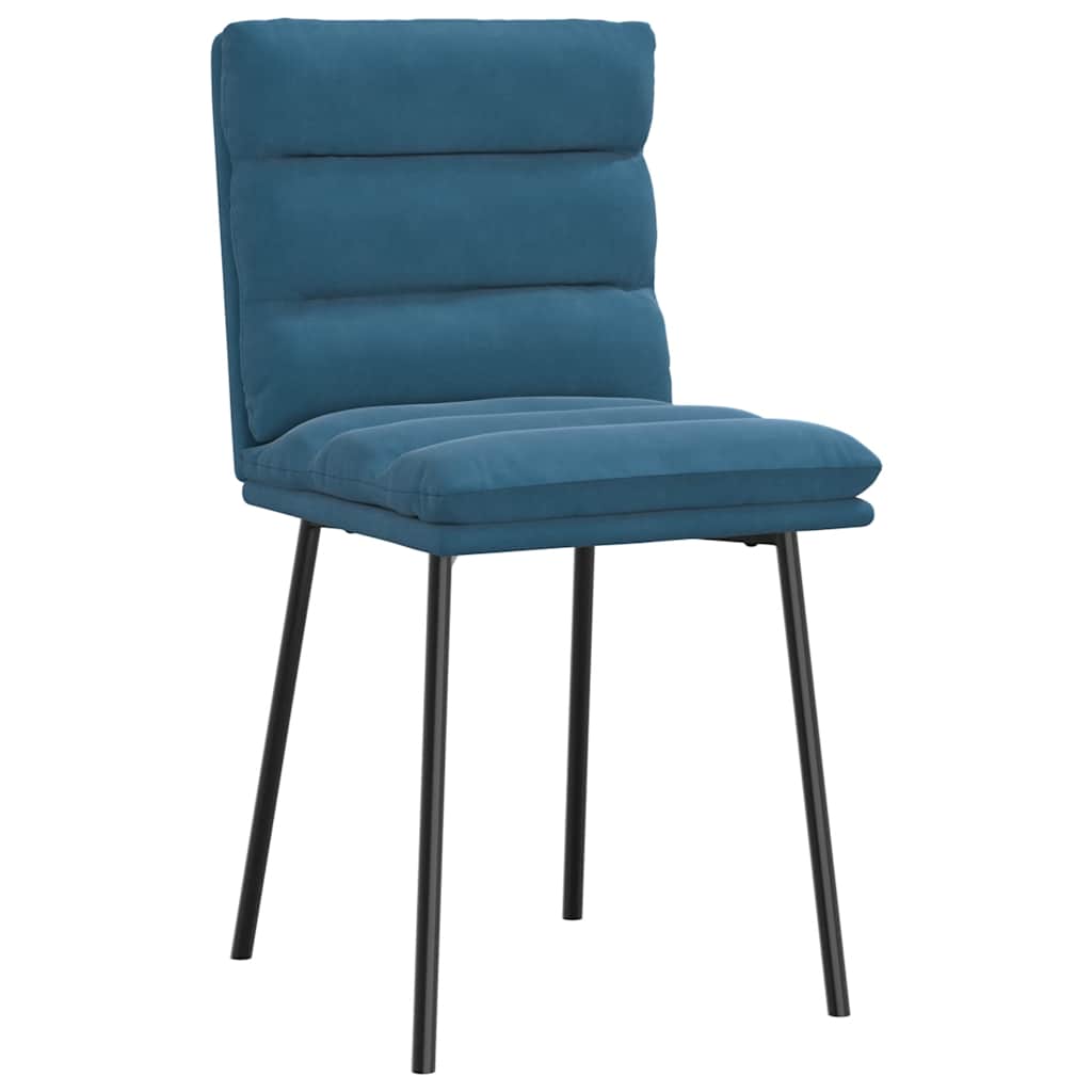vidaXL Eetkamerstoelen 4 st fluweel blauw - Aashly