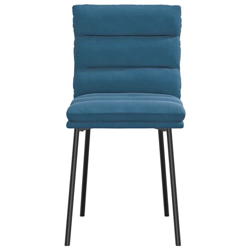 vidaXL Eetkamerstoelen 4 st fluweel blauw - Aashly