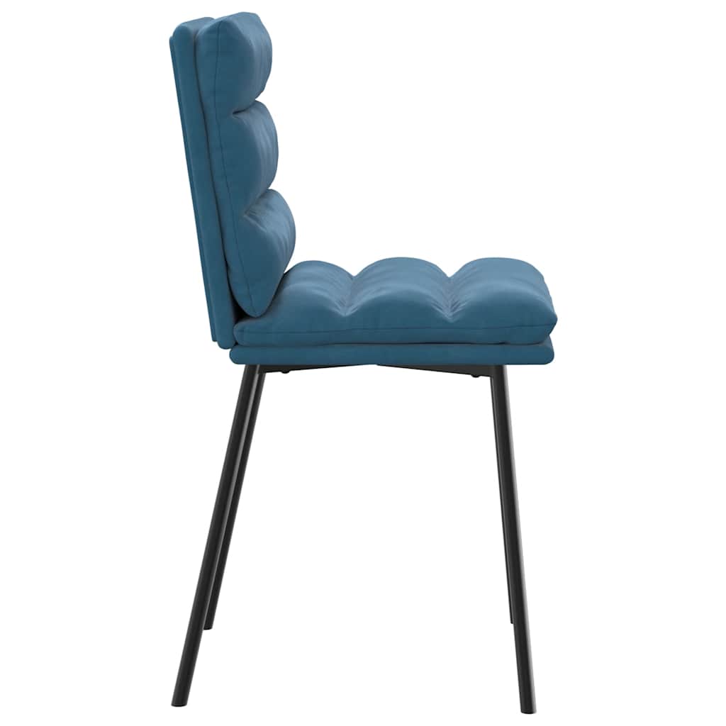 vidaXL Eetkamerstoelen 4 st fluweel blauw - Aashly