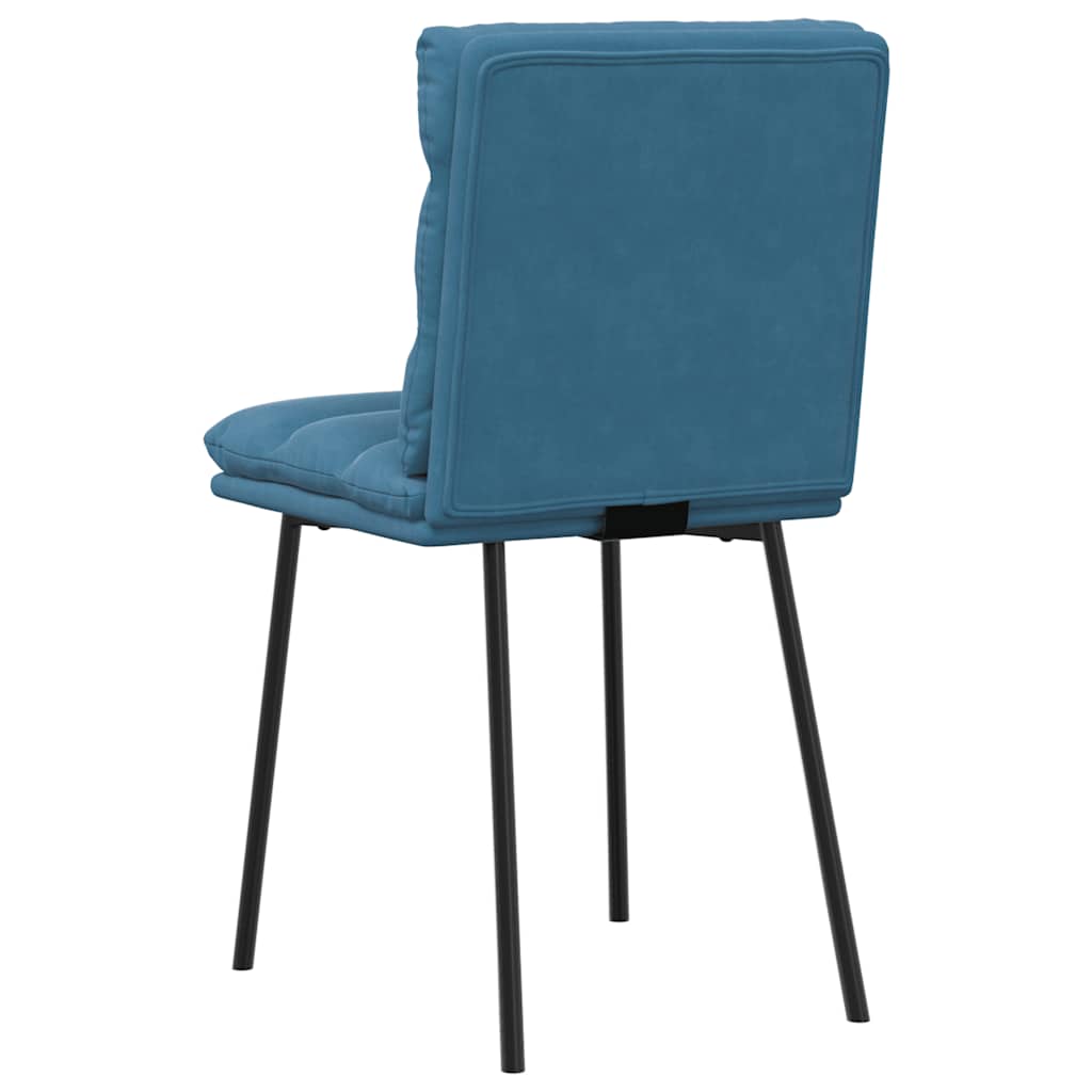 vidaXL Eetkamerstoelen 4 st fluweel blauw - Aashly