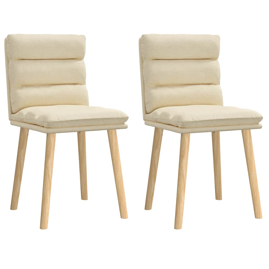 vidaXL Eetkamerstoelen 4 st stof crèmekleurig - Aashly