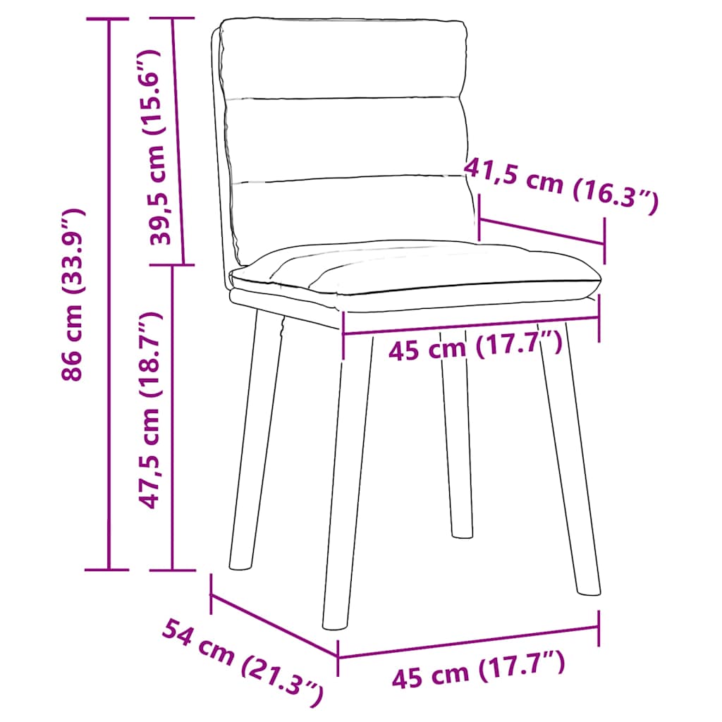 vidaXL Eetkamerstoelen 4 st stof crèmekleurig - Aashly
