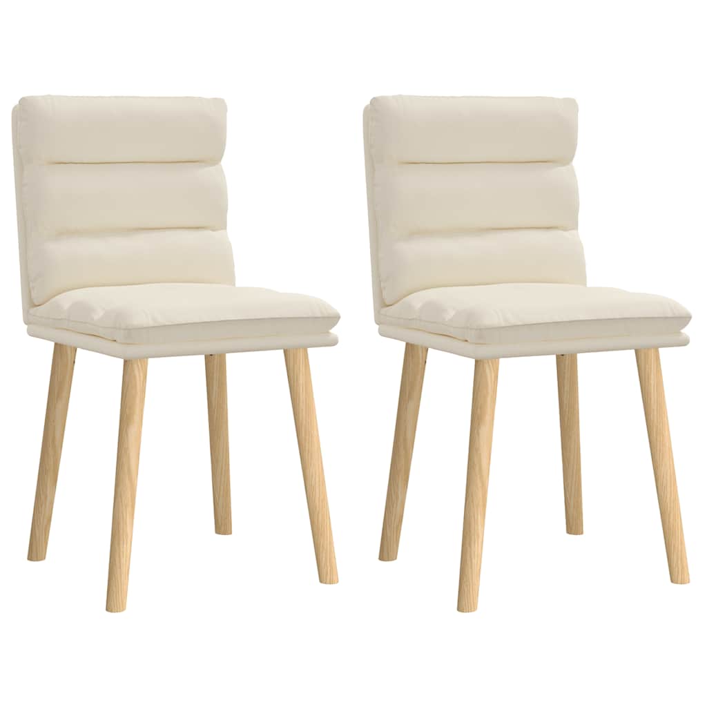 vidaXL Eetkamerstoelen 4 st stof crèmekleurig - Aashly