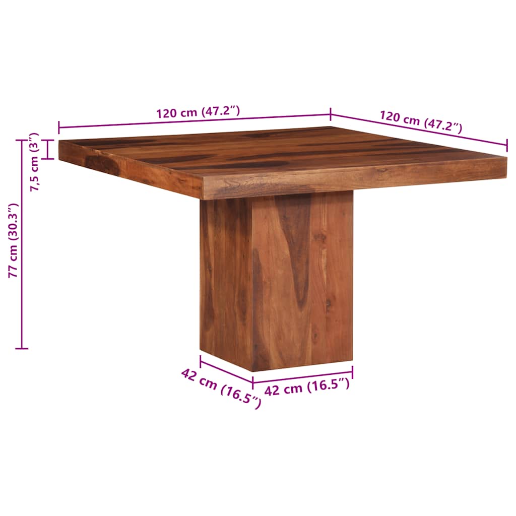 vidaXL Eettafel 120x120x77 cm massief acaciahout