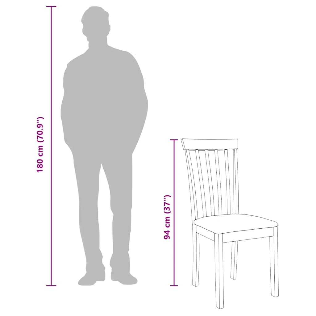 vidaXL Eetkamerstoelen 2 st massief hout rubber wit - Aashly