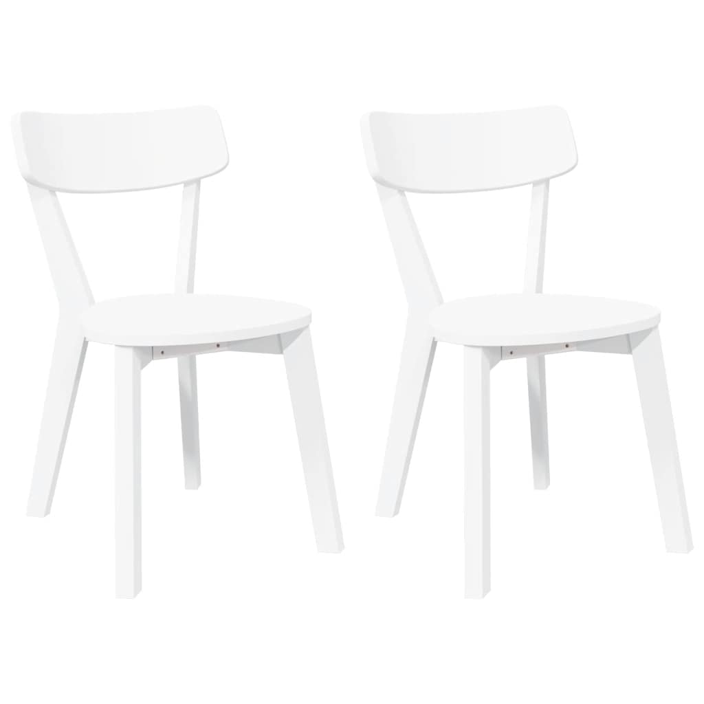 vidaXL Eetkamerstoelen 2 st massief hout rubber wit