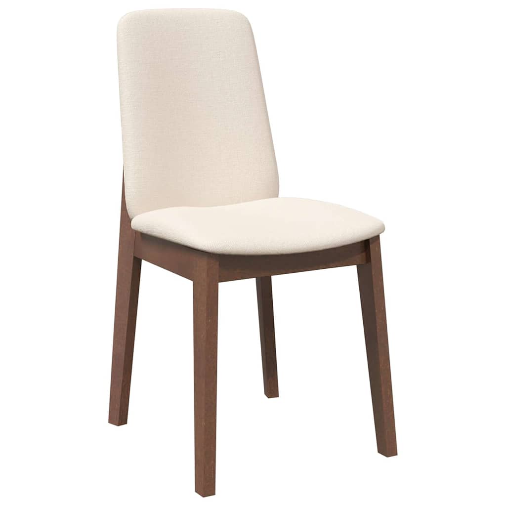 vidaXL Eetkamerstoelen met kussens 2 st massief hout rubber bruin