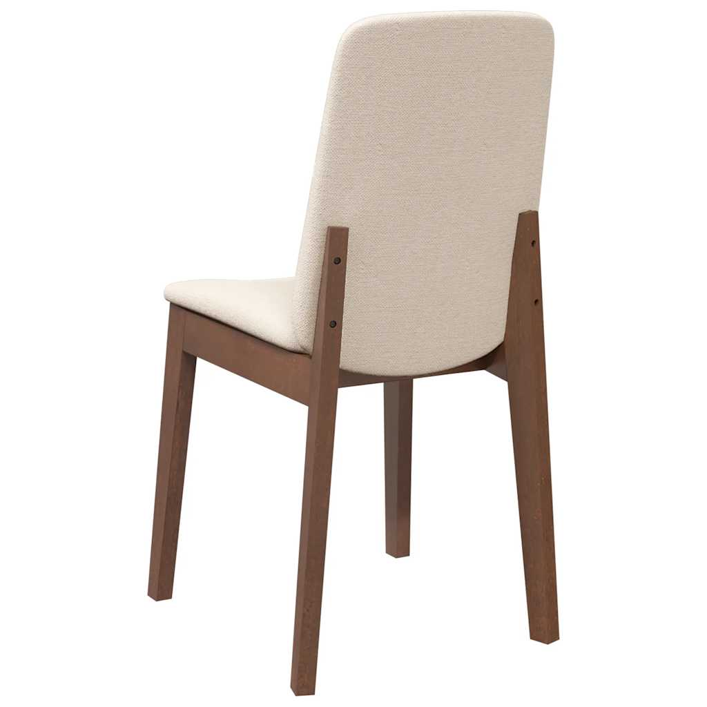 vidaXL Eetkamerstoelen met kussens 2 st massief hout rubber bruin