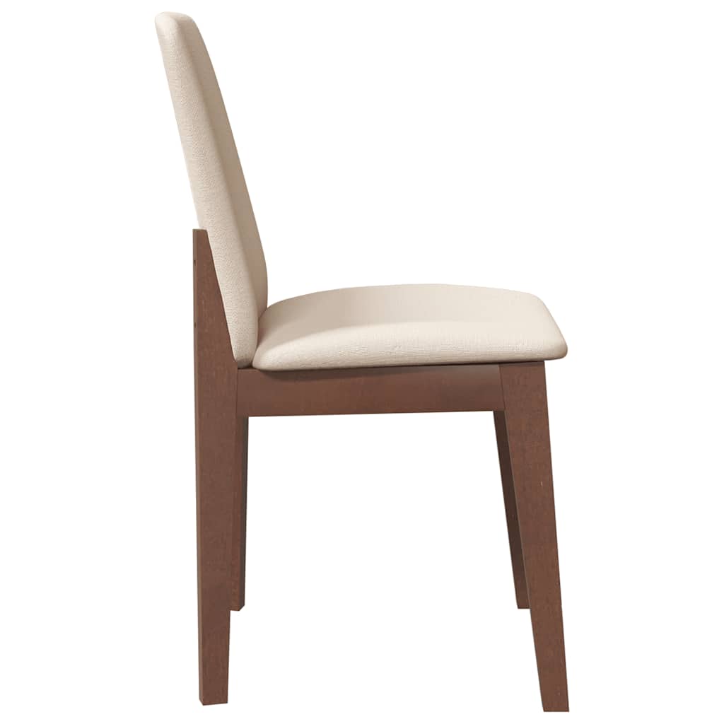 vidaXL Eetkamerstoelen met kussens 2 st massief hout rubber bruin