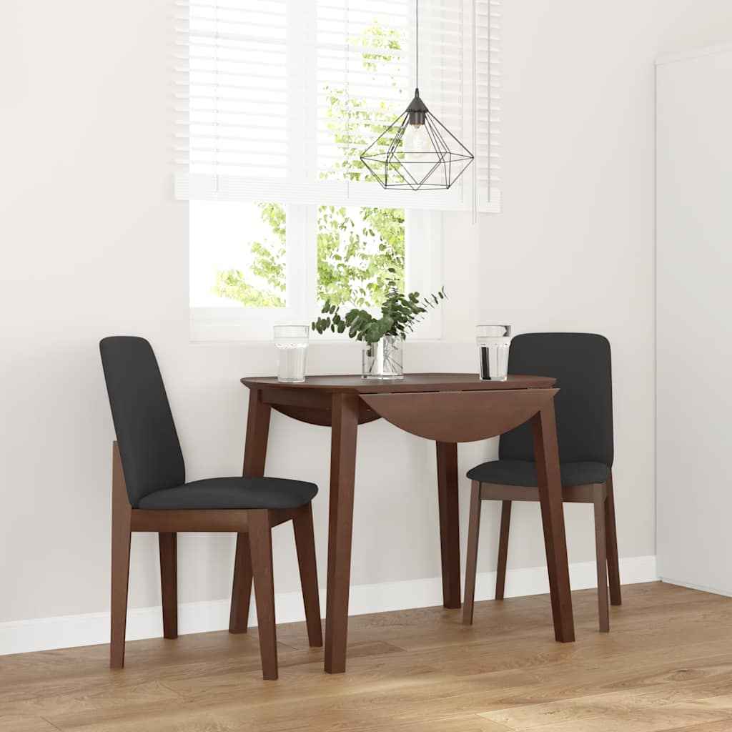 vidaXL Eetkamerstoelen met kussens 2 st massief hout rubber bruin