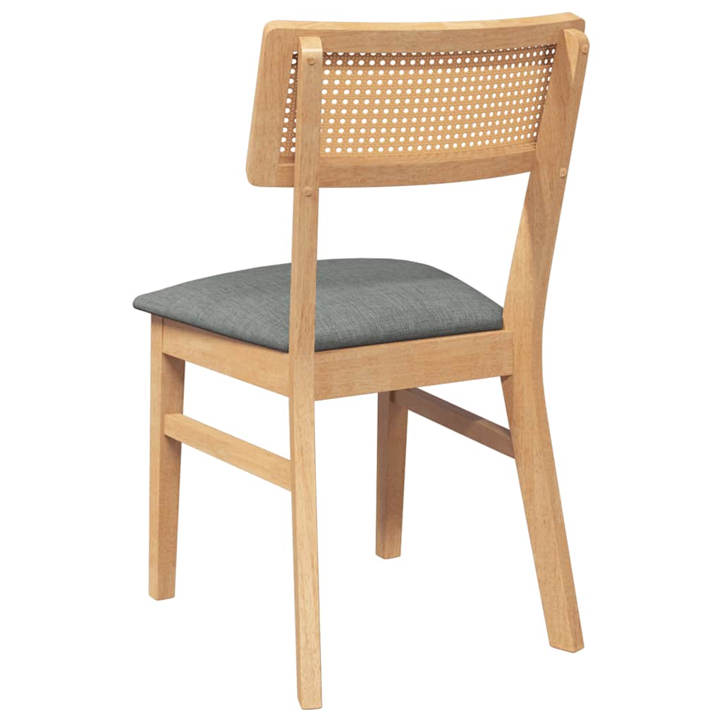 vidaXL Eetkamerstoelen met kussens 2 st massief hout rubber - Aashly