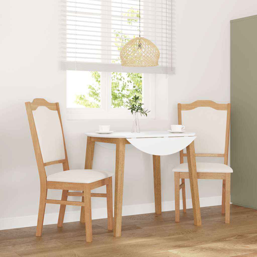 vidaXL Eetkamerstoelen met kussens 2 stuks bruin massief hout rubber