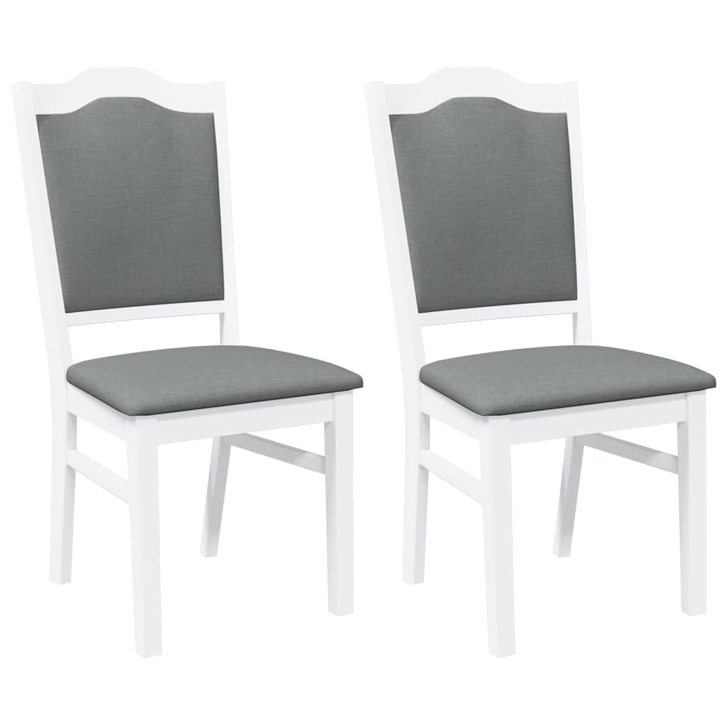 vidaXL Eetkamerstoelen met kussens 2 stuks bruin massief hout rubber