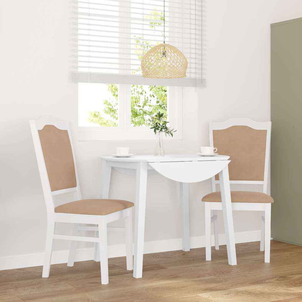 vidaXL Eetkamerstoelen met kussens 2 stuks bruin massief hout rubber