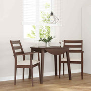 vidaXL Eetkamerstoelen met kussens 2 stuks bruin massief hout rubber