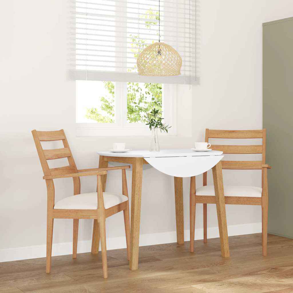 vidaXL Eetkamerstoelen met kussens 2 stuks bruin massief hout rubber