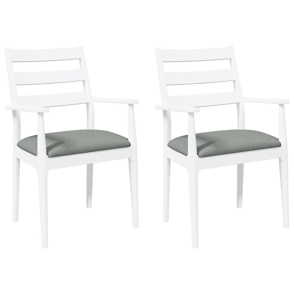 vidaXL Eetkamerstoelen met kussens 2 stuks bruin massief hout rubber