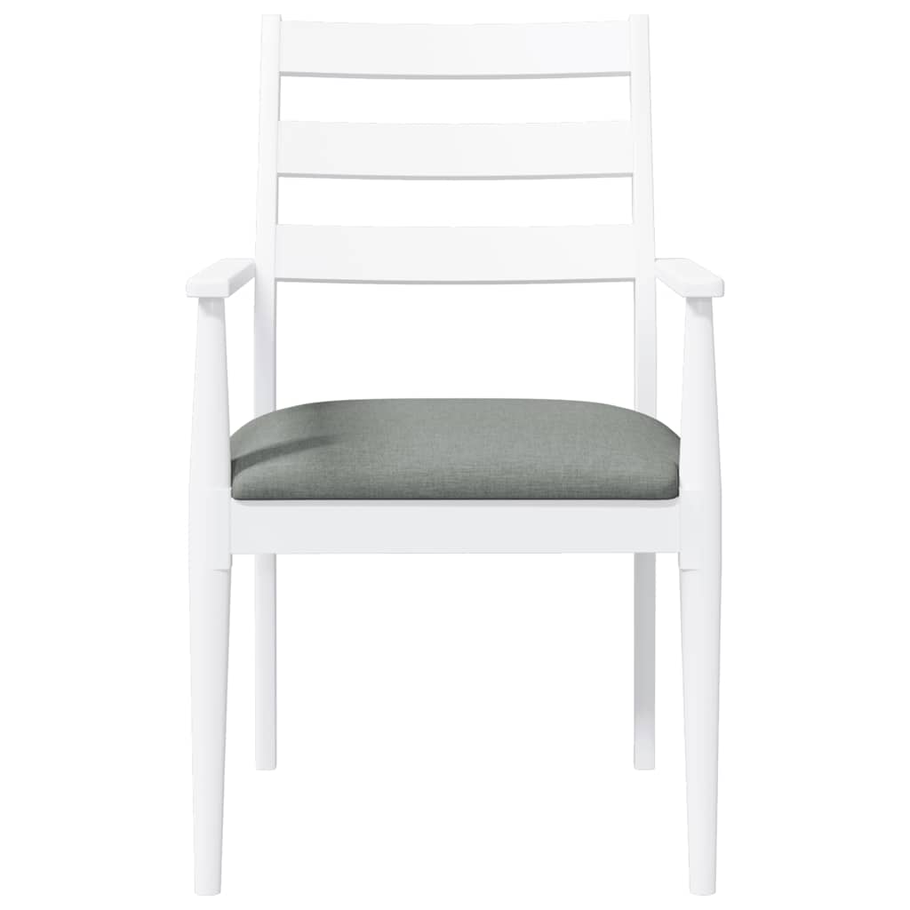 vidaXL Eetkamerstoelen met kussens 2 stuks bruin massief hout rubber