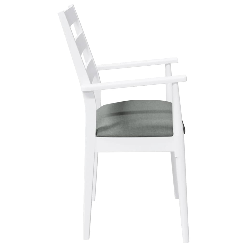 vidaXL Eetkamerstoelen met kussens 2 stuks bruin massief hout rubber