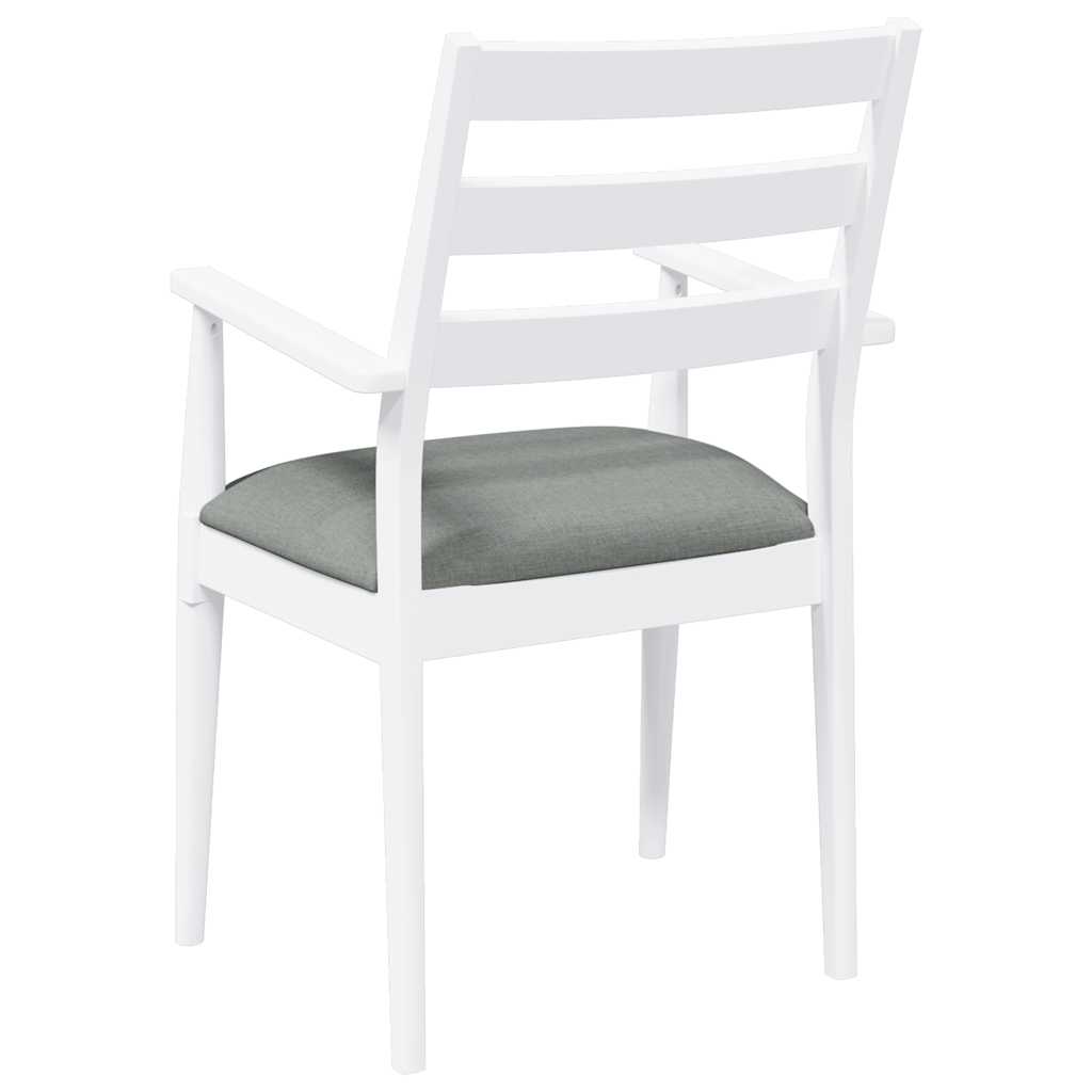 vidaXL Eetkamerstoelen met kussens 2 stuks bruin massief hout rubber